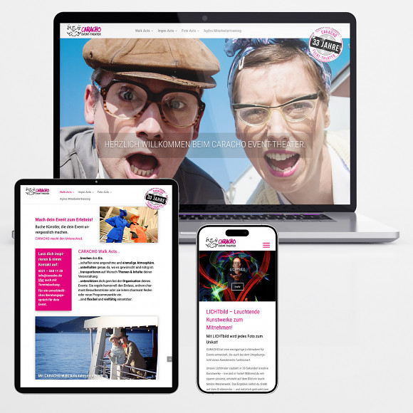 Website für das Eventtheater Caracho